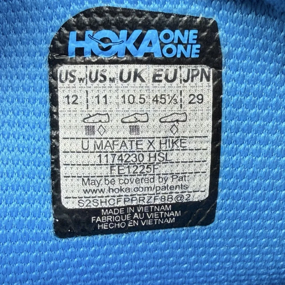 Hoka Mafate X Hike Size W12 M11 Citrus Alabaster Hiking Boots 1174230 HSL Comfor